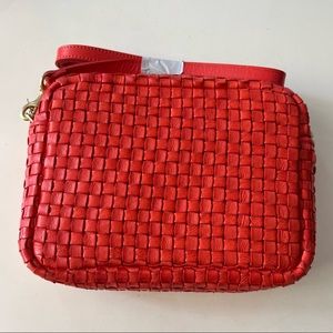 Clare V Midi Sac in Poppy woven leather NWT